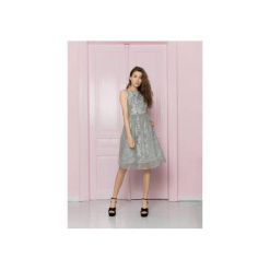 SUKIENKA W TRANSPARENTNE PASECZKI. Niebieskie sukienki Mrovca, l, bez wzorów, z bawełny, bez kołnierzyka, bez ramiączek, rozkloszowane. Za 549.00 zł.