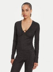 Just Cavalli Bluzka 79PAH638 J0251 Czarny Slim Fit. Czarne bluzki Just Cavalli, xl, bez wzorów, z syntetyku, bez kołnierzyka, bez ramiączek. Za 499.99 zł.