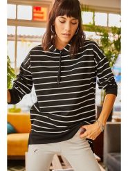 Olalook Bluza w kolorze czarno-kremowym rozmiar: M. Czarne bluzy Olalook, m, bez wzorów, z bawełny, z kapturem. Za 52.42 zł.