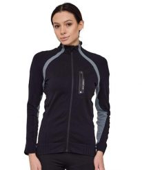 Bluza dresowa termoaktywna rozpinana damska Brubeck ACTIVE PRO. Czarne bluzy Brubeck, l, bez wzorów, z dresówki, bez kaptura. Za 299.00 zł.