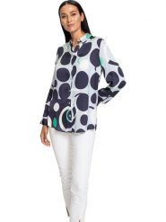 Heine Bluzka w kolorze granatowo-białym rozmiar: 38. Białe bluzki Heine, bez wzorów, bez kołnierzyka, bez ramiączek. Za 69.91 zł.