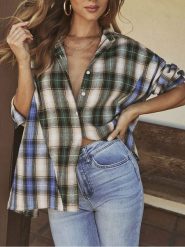 Milan Kiss Bluzka w kolorze zielono-niebiesko-kremowym rozmiar: L. Niebieskie bluzki Milan Kiss, l, bez wzorów, z bawełny, bez kołnierzyka, bez ramiączek. Za 126.99 zł.