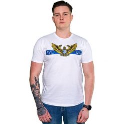 Koszulka Lech Poznań biała "AVE KKS". Białe bluzki KKS LECH POZNAŃ, l, bez wzorów, z bawełny, sportowe, bez kołnierzyka, bez ramiączek. Za 79.99 zł.