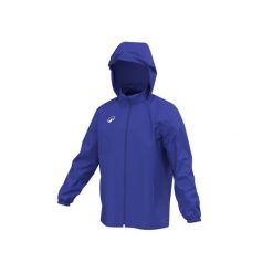 Kurtka wiatrówka piłkarska Kipsta Essential Club 50. Niebieskie kurtki sportowe KIPSTA, l, bez wzorów, z materiału, bez kaptura, do piłki nożnej. Za 69.99 zł.