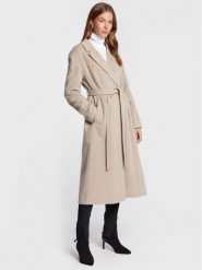 Calvin Klein Płaszcz wełniany Wrap K20K204951 Szary Regular Fit. Szare płaszcze Calvin Klein, bez wzorów, z wełny, bez kaptura. Za 2,799.00 zł.