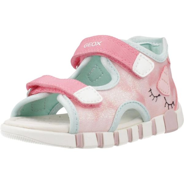 Sandały GEOX B SANDAL IUPIDOO GIR Rose. Czerwone sandały Geox, bez wzorów, z tkaniny, bez obcasa, bez zapięcia. Za 128.99 zł.