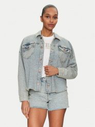 Guess Kurtka jeansowa W5GN90 D5LQ2 Niebieski Regular Fit. Niebieskie kurtki Guess, l, z aplikacjami, z bawełny, bez kaptura. Za 539.99 zł.