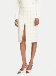 Elisabetta Franchi Spódnica ołówkowa GO-232-67E2-V440 Kremowy Slim Fit. Białe spódnice Elisabetta Franchi, bez wzorów, z wełny, ołówkowe. Za 1,879.00 zł.