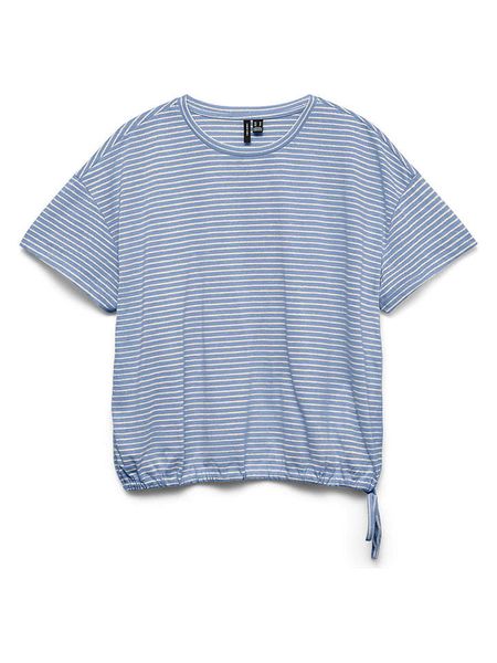 Vero Moda Koszulka w kolorze błękitnym rozmiar: XS. Niebieskie bluzki Vero Moda, xs, bez wzorów, bez kołnierzyka, bez ramiączek. Za 55.95 zł.