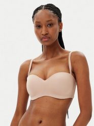 Hunkemöller Biustonosz push-up Smooth 206739 Beżowy. Brązowe biustonosze Hunkemöller, bez wzorów, z syntetyku. Za 119.99 zł.
