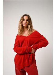 AUTHENTIC CASHMERE Kaszmirowy sweter "Giegn" w kolorze czerwonym rozmiar: XL. Czerwone swetry AUTHENTIC CASHMERE, xl, bez wzorów, z kaszmiru, bez ramiączek. Za 347.99 zł.