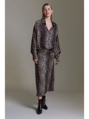 Cotton Candy Bluzka w kolorze kremowo-czarnym rozmiar: XL. Brązowe bluzki Cotton Candy, xl, bez wzorów, z wiskozy, bez kołnierzyka, bez ramiączek. Za 126.75 zł.