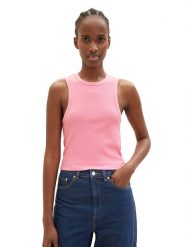 Tom Tailor Top w kolorze jasnoróżowym rozmiar: L/XL. Różowe topy Tom Tailor, l, bez wzorów, prążkowane, bez kołnierzyka, bez ramiączek. Za 32.95 zł.