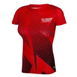 Koszulka do biegania damska z krótkim rękawem EXTREME HOBBY HALFTONE. Czerwone bluzki EXTREME HOBBY, xl, bez wzorów, z elastanu, sportowe, bez kołnierzyka, bez ramiączek. Za 139.00 zł.