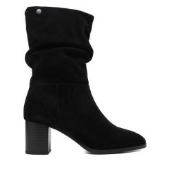 Botki Beverly Hills Polo Club. Czarne botki Beverly Hills Polo Club, bez wzorów, bez obcasa, na słupku, bez zapięcia. Za 469.99 zł.