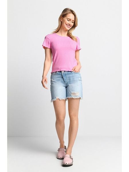 Rich & Royal Koszulka w kolorze jasnoróżowym rozmiar: XS. Różowe bluzki Rich & Royal, xs, bez wzorów, bez kołnierzyka, bez ramiączek. Za 69.42 zł.