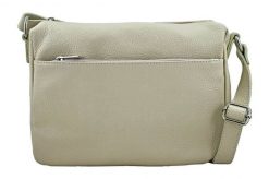 Listonoszka skórzana BARBERINI'S j. beżowa 519-10. Brązowe torebki klasyczne Barberini's, bez wzorów, ze skóry, przez ramię, bez dodatków. Za 223.99 zł.