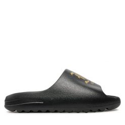 Klapki Just Cavalli. Czarne klapki Just Cavalli, bez wzorów, bez obcasa. Za 359.99 zł.