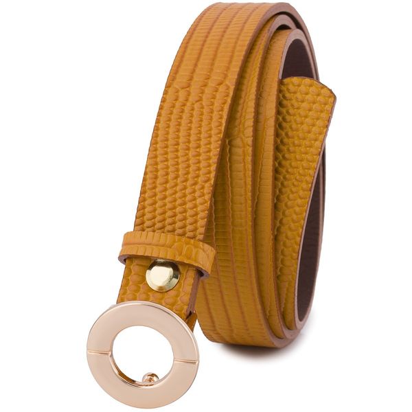 Pasek skórzany BELTIMORE r.105-120 cm O16 MIODOWY. Pomarańczowe paski bez wzorów. Za 49.90 zł.