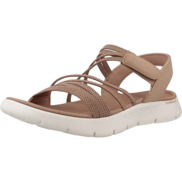 Sandały SKECHERS GO WALK FLEX Brązowy. Brązowe sandały Skechers, bez wzorów, z materiału, bez obcasa, bez zapięcia. Za 203.99 zł.