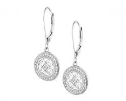 Kolczyki z białego złota z diamentami - rozety - 0,17 ct - próba 585. Białe kolczyki Apart, z diamentem, złote. Za 3,259.00 zł.