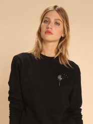 WOOOP Bluza "Pissenlit" w kolorze czarnym rozmiar: M. Czarne bluzy Wooop, m, bez wzorów, bez kaptura. Za 114.45 zł.