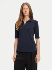 Calvin Klein Polo LV044C221G Granatowy Slim Fit. Niebieskie koszulki polo Calvin Klein, m, bez wzorów, z syntetyku, bez kołnierzyka, bez ramiączek. Za 299.99 zł.