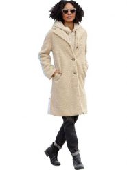 Heine Płaszcz zimowy w kolorze beżowym rozmiar: 48. Brązowe płaszcze Heine, na zimę, bez wzorów, z puchu, bez kaptura. Za 156.61 zł.