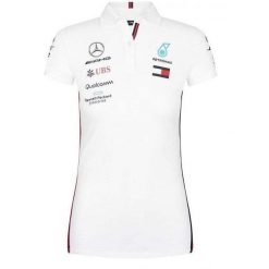 Koszulka Mercedes Mapm Rp Polo, Kobiety. Białe koszulki polo bez wzorów, z bawełny, bez ramiączek. W wyprzedaży za 190.00 zł.