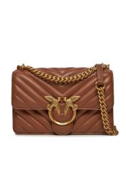 Pinko Torebka Love One Mini Dc PE 24 PLTT 100074 A0GK Brązowy. Brązowe listonoszki Pinko, bez wzorów, ze skóry, bez dodatków. Za 1,449.00 zł.