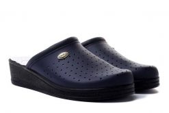 SANITAL FLEX 707/I blue, klapki profilaktyczne damskie. Niebieskie klapki Sanital-Flex, bez wzorów, ze skóry, bez obcasa. Za 119.90 zł.