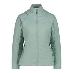 Kurtka damska CMP. Zielone kurtki narciarskie CMP, bez wzorów, z materiału, z kapturem, narciarskie, primaloft. Za 375.00 zł.