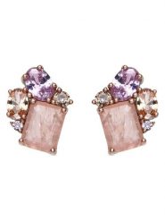 Luxenter Kolczyki-wkrętki z kwarcem i cyrkoniami rozmiar: onesize. Szare kolczyki Luxenter, z cyrkonią, srebrne. Za 213.69 zł.