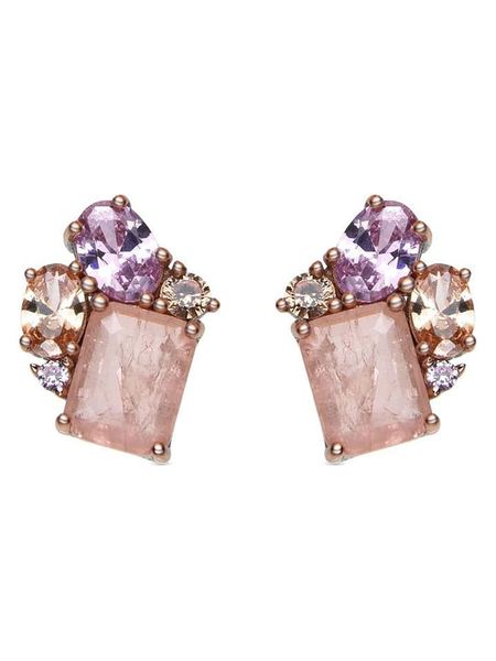 Luxenter Kolczyki-wkrętki z kwarcem i cyrkoniami rozmiar: onesize. Szare kolczyki Luxenter, z cyrkonią, srebrne. Za 199.65 zł.