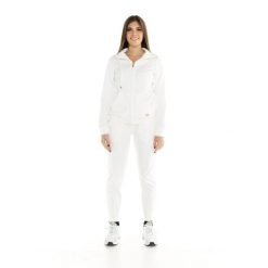 Bluza z zamek błyskawiczny na co dzień na siłownię. Białe bluzy LEONE 1947 APPAREL, bez wzorów, z dresówki, bez kaptura. W wyprzedaży za 224.31 zł.