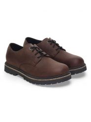 Birkenstock Skórzane trzewiki "Highwood" w kolorze brązowym rozmiar: 38. Brązowe półbuty sznurowane Birkenstock, bez wzorów, eleganckie, bez obcasa, bez zapięcia. Za 704.47 zł.