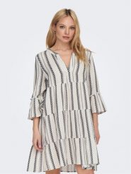 ONLY Sukienka codzienna 15296378 Biały Regular Fit. Białe sukienki Only, na co dzień, l, bez wzorów, z bawełny, bez kołnierzyka, bez ramiączek, proste. Za 119.99 zł.