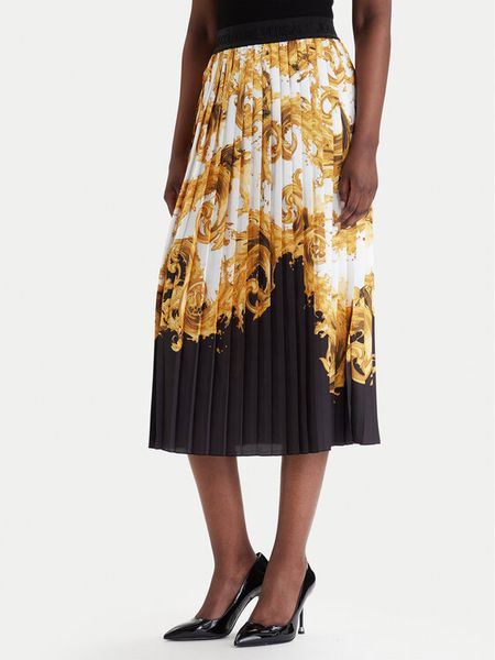 Versace Jeans Couture Spódnica plisowana 80HAE8P5 NS806 Czarny Regular Fit. Czarne spódnice Versace Jeans Couture, bez wzorów, z jeansu, plisowane. Za 892.99 zł.