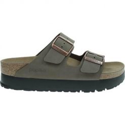 Klapki damskie Birkenstock Papillio Arizona Flex Platform. Zielone klapki Birkenstock, bez wzorów, z gumy, bez obcasa. Za 493.00 zł.
