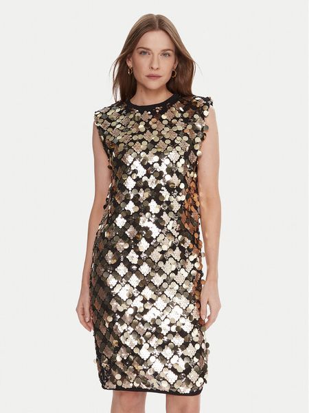 LOLA CASADEMUNT Sukienka koktajlowa LF2516016 Srebrny Regular Fit. Szare sukienki LOLA CASADEMUNT, xs, bez wzorów, z syntetyku, wizytowe, bez kołnierzyka, bez ramiączek. Za 599.99 zł.