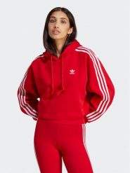 Adidas Bluza Adicolor Classics Crop Hoodie IB7389 Czerwony Loose Fit. Czerwone bluzy Adidas, l, bez wzorów, z bawełny, bez kaptura. Za 239.99 zł.