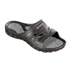 Klapki unisex Beco czarne i szare. Czarne klapki 47 Brand, bez wzorów, bez obcasa. Za 196.99 zł.