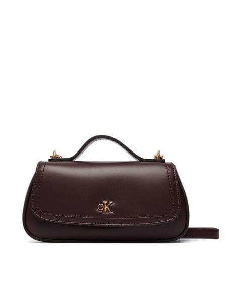Calvin Klein Torebka LV04F3679G Bordowy. Czerwone torebki klasyczne Calvin Klein, bez wzorów, ze skóry, bez dodatków. Za 368.99 zł.