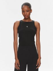 Calvin Klein Jeans Top Archival J20J223107 Czarny Slim Fit. Czarne topy Calvin Klein Jeans, xl, bez wzorów, z jeansu, bez kołnierzyka, bez ramiączek. Za 119.99 zł.