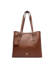 Beverly Hills Polo Club Torebka EO-BHPC-C-010-09 Brązowy. Brązowe shopper Beverly Hills Polo Club, bez wzorów, z materiału, bez dodatków. Za 299.99 zł.