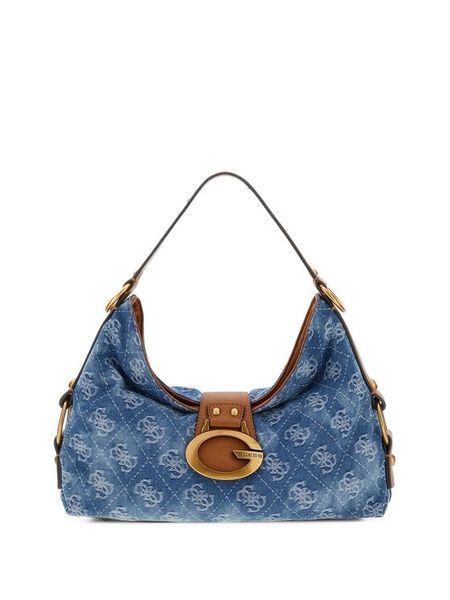 Guess Torebka 182792 Niebieski. Niebieskie listonoszki Guess, z aplikacjami, z materiału, bez dodatków. Za 607.99 zł.