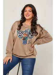 Curvy Lady Sweter w kolorze szarobrązowym rozmiar: 44/46. Brązowe swetry Curvy Lady, bez wzorów, bez ramiączek. Za 142.45 zł.
