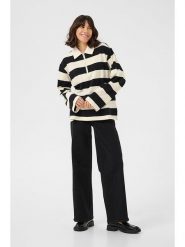 Kaffe Koszulka polo w kolorze kremowo-czarnym rozmiar: XL. Brązowe bluzki Kaffe, xl, bez wzorów, z bawełny, bez kołnierzyka, bez ramiączek. Za 104.99 zł.