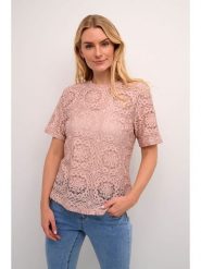 Kaffe Bluzka w kolorze jasnoróżowym rozmiar: 36. Różowe bluzki Kaffe, bez wzorów, z koronki, bez kołnierzyka, bez ramiączek. Za 78.99 zł.