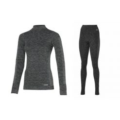 Zestaw Damskie spodnie/koszula termiczna Premium Czarny - 2 x. Czarne bielizna sportowa HEAT KEEPER, xl, bez wzorów, z bawełny. Za 334.54 zł.